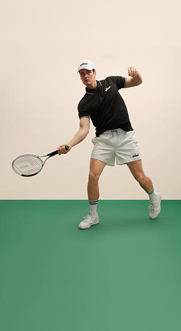 Brooks Brothers x Prince. “To design this capsule, we did a deep dive into ‘90s tennis style, when the lines blurred between street and classic tennis wear.”—Creative Director Michael Bastian