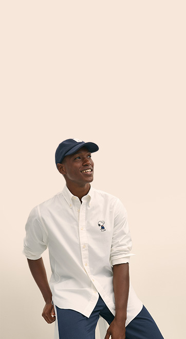 Classic oxford shirts and blazers with a Snoopy emblem: instant collectors’ items.