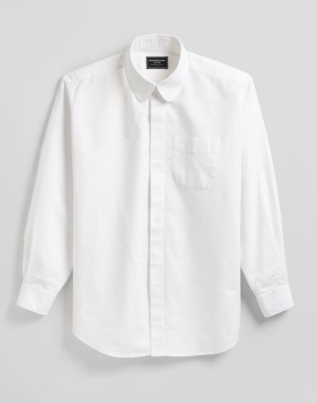 Rounded Collar Pinhole Shirt