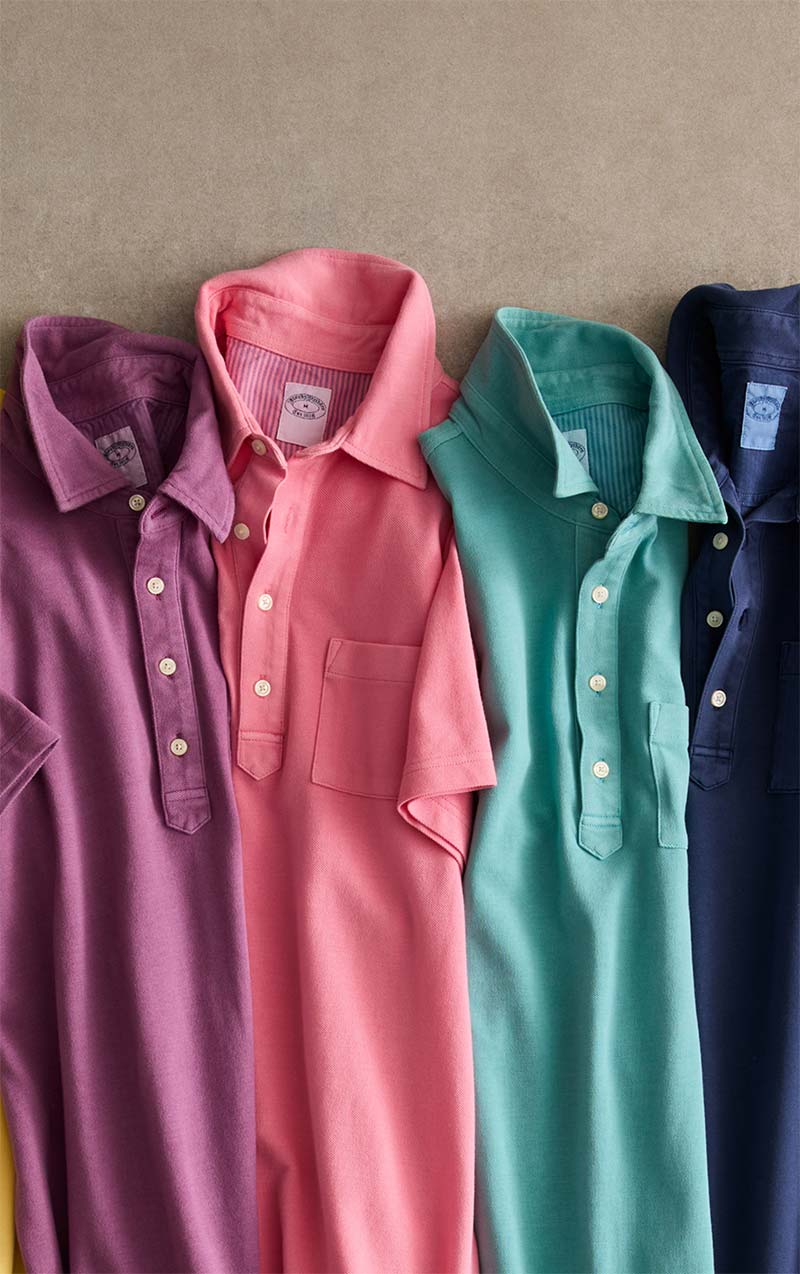 Vintage garment-dyed polos by Brooks Brothers